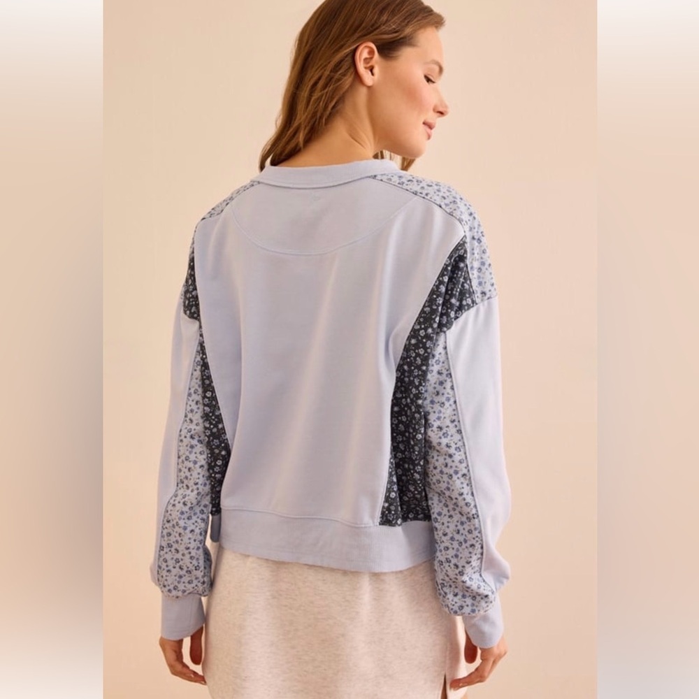 Altar’d State Mixed Media Floral Colorblock Pullover - Picture 5 of 5